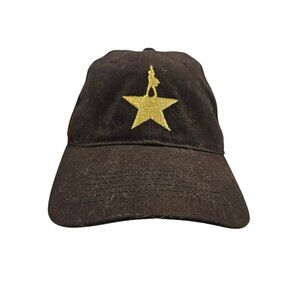 Hamilton The Musical Black Adjustable Cotton Baseball Cap Gold Star embroidered